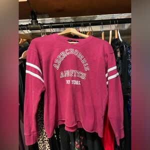 Abercrombie & Fitch Burgundy Crewneck